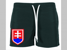 Slovensk&yacute; znak, Slovensko - Slovakia   - plavkov&eacute; p&aacute;nske kraťasy s pohodlnou gumou v p&aacute;se a &scaron;n&uacute;rkou na dotiahnutie vhodn&eacute; aj ako klasick&eacute; kraťasy na voľn&yacute; čas